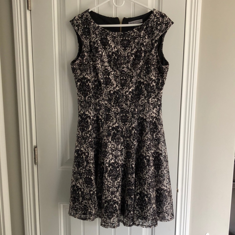 Danny and Nicole Fit and Flare Sleeveless Lace Overlay Dress. Size 14.